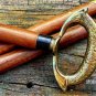 Vintage Brass Halloween Look Handle Wooden Folding Black Walking Stick Gift Xmas