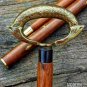 Vintage Brass Halloween Look Handle Wooden Folding Black Walking Stick Gift Xmas