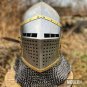 Vintage greek Chainmail Full Fine Quality Medieval War Helmet Halloween Gift