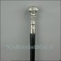 Vintage Antique Walking Cane Wooden Walking Stick Silver Brass Handle Knob Gift