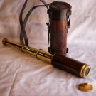 Vintage Style Solid Brass 15 Inch Pirate Telescope With leather Cover Gift