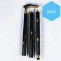 Brass engraved Walking Stick Wooden Cane Handle With black cane with brass print