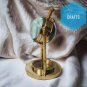 Vintage Maritime Shinny Brass Dome Lens Table Desk Clock with Compass Office Des
