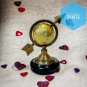 Wooden Base 6" Armillary Globe Arrow Sphere Engraved Antique Nautical Brass Home