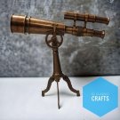 Vintage Style Double Barrel Nautical Antique Brass Telescope With Tripod Stand