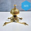Antique Vintage Brass Frog Style Desk Bell Nautical Hotel Counter Reception Serv