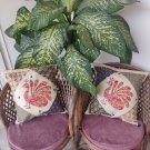 Quilted Pure Cotton Peacock Design Cushion Covers(set of 2)