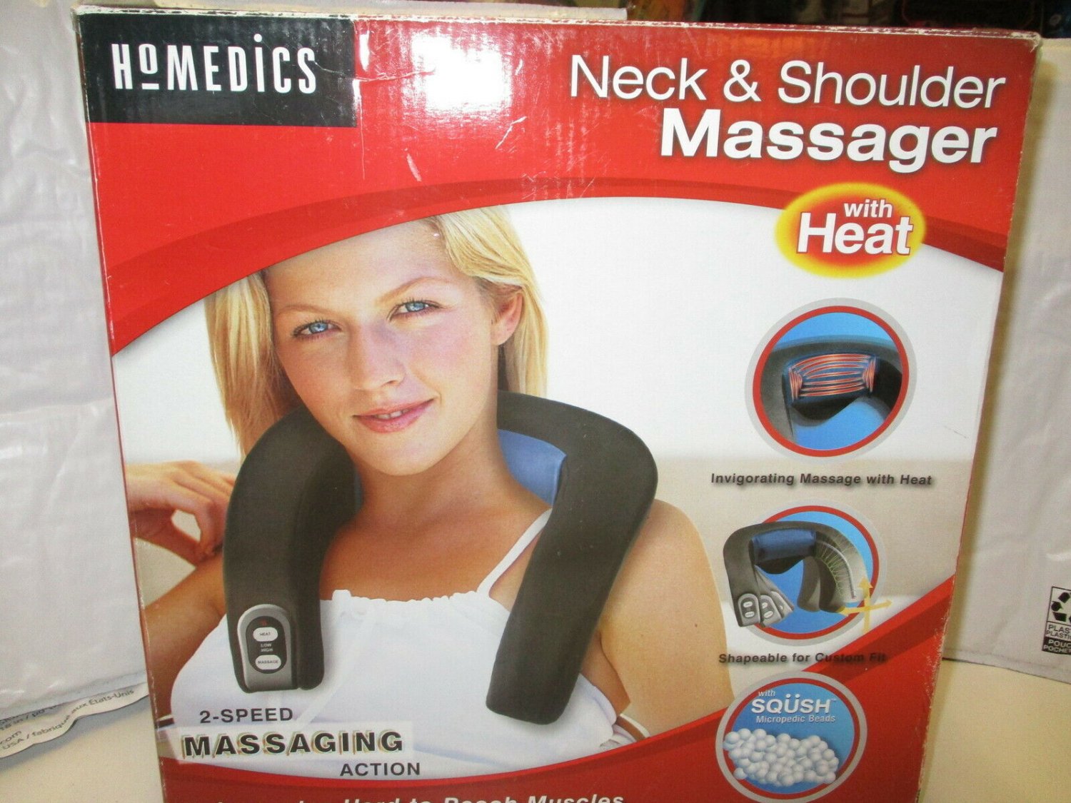 Homedics Neck And Shoulder Massager With Heat 2 Speed Action 4104