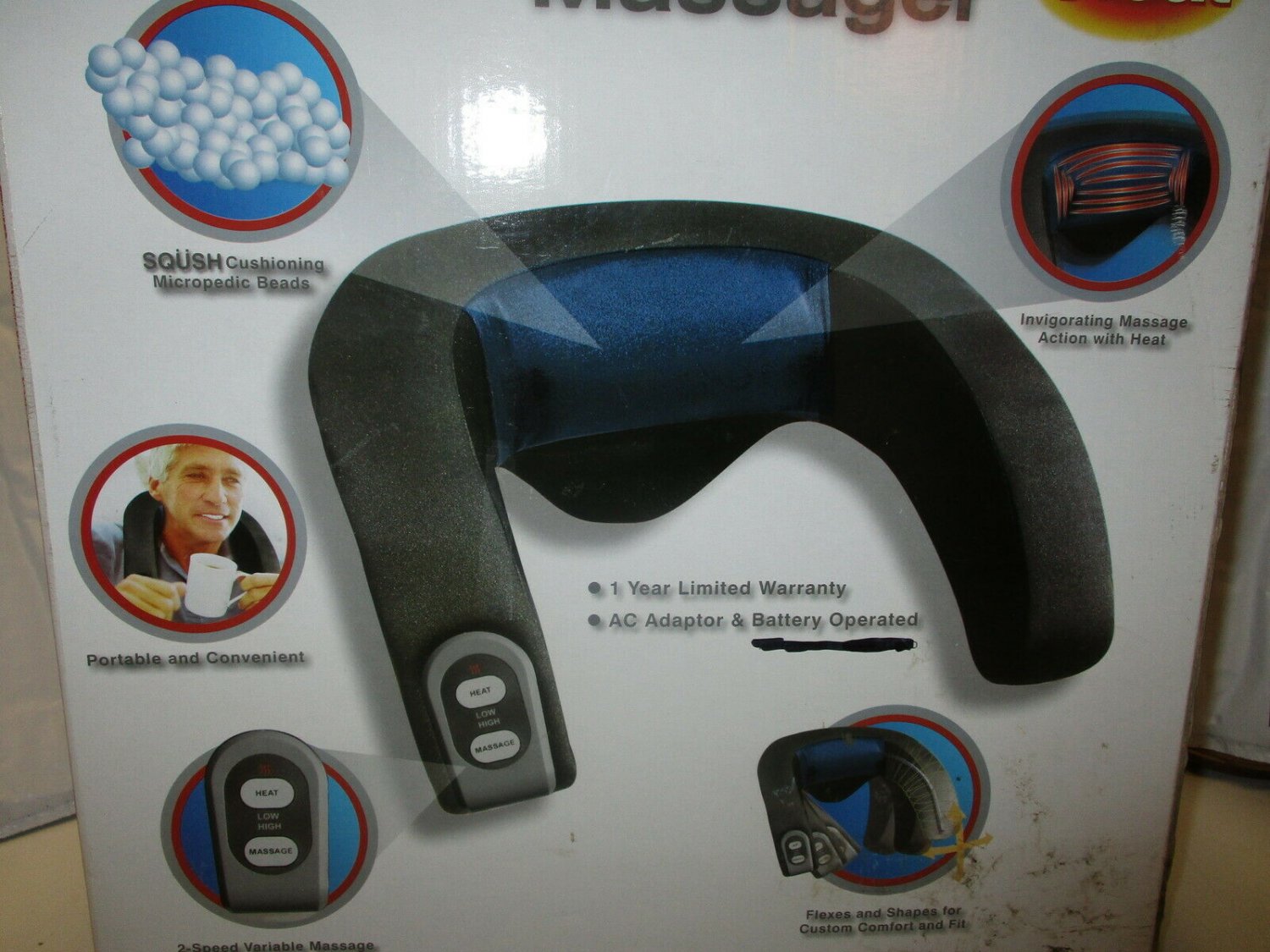 Homedics Neck And Shoulder Massager With Heat 2 Speed Action 8952