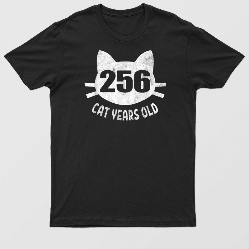 256 Cat Years Old T Shirt 60th Birthday Gift For Cat Lovers Men T-Shirt For Men & Women