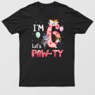 6th Birthday Shirt Girl Cat Kitten 6 Years Old Bday Party T-Shirt For Men & Women