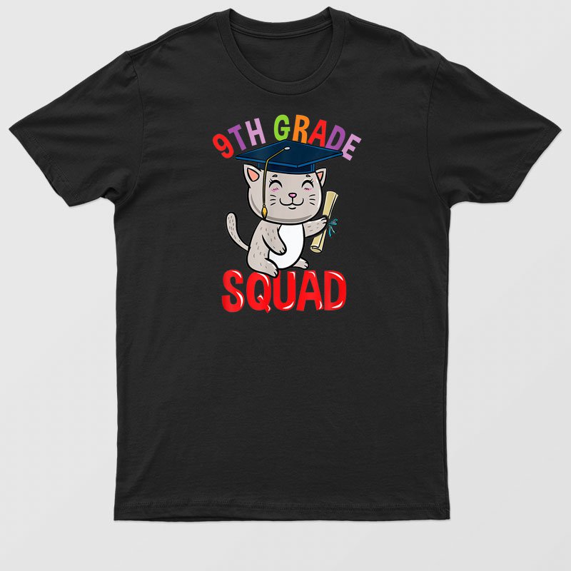 9h Grade Squad Cat Back O School T-Shirt For Men & Women