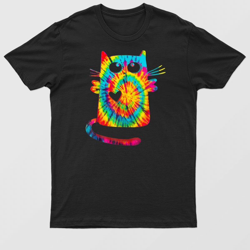 Adorable Cute Kwaii Fat Cat Kitten Kitty Ie Dye Womens T-Shirt For Men & Women