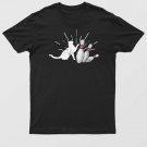 Alley Cat Tipping Pins Funny Bowling T-Shirt For Men & Women