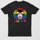 Ally Cat Lgbt Gay Rainbow Pride Flag   Ally Cat Lgbt Glasses T-Shirt For Men & Women
