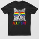 Ally Cat Rainbow Sunglasses Gay Pride Kitty Allies T-Shirt For Men & Women