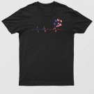 American Flag Patriotic Dog And Cat Paw Print Heartbeat T-Shirt For Men & Women