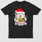 Anime Cat Santa Clausehat Japnese Kawaii Ramen Christmas T-Shirt For Men & Women