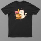 Anime Kawaii Cat Boba Bubble Tea Anime Merch Gifts Teen Girl Shirt For Men Women