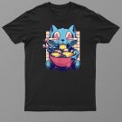 Anime Kuwaii Cat Eat Ramen Vaporwave 90s Aesthetic Japanese Shirt For Men Women