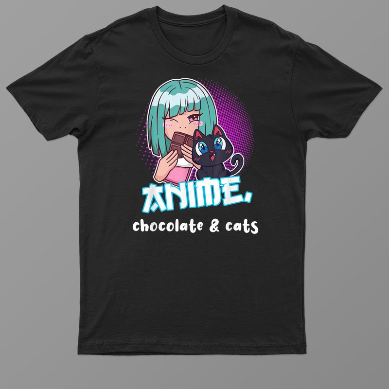 Anime Shirt Chocolate Lover Cat Lover Chocolate Cats Anime Shirt For Men Women