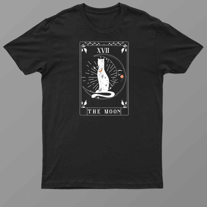 Arot Card He Moon Astrology Crescent Moon And Cat Shirt For Men Women