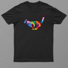 Artistic Colorful Cat Brush Painting Like Cat Design Shirt For Men Women