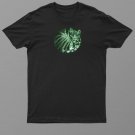 Artistic Curled Up Cat Green Nature Abby Cat Art Shirt For Men Women