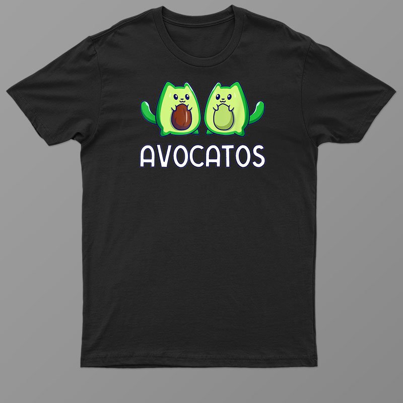 Avogato Avocado Cute Cat Vegan Funny White Shirt For Men Women