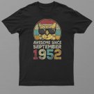 Awesome Since September 1952 70th Birthday Gifts Cat Lovers Shirt For Men Women
