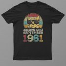 Awesome Since September 1961 61st Birthday Gifts Cat Lovers Shirt For Men Women