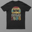 Awesome Since September 1986 36th Birthday Gifts Cat Lovers Shirt For Men Women