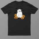 Black Cat On Pumpkin Funny Cute Cat Lover Halloween Shirt