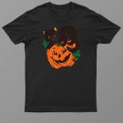 Black Cat On Pumpkin Spooky Season Vintage Halloween Shirt