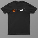 Black Cat Pumpkin Ghost Cat Witch Boo Halloween Costume Shirt