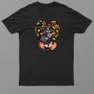 Black Cat Pumpkin Jack O Lantern Daisy Shirt