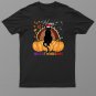 Black Cat Santa Hat Happy Hallothanksmas Pumpkin Season Shirt