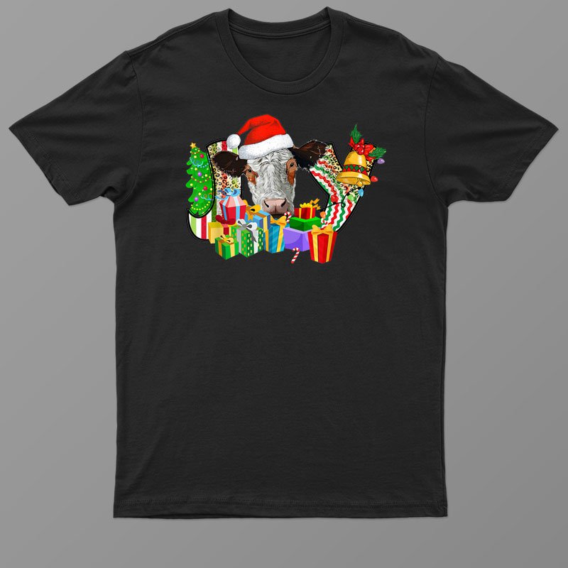 Christmas Joy Cow Merry Christmas Funny Cow Lover Shirt For Men - Women