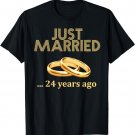 24th Wedding Anniversary T-Shirt Just Married 24 Years Ago T-Shirt