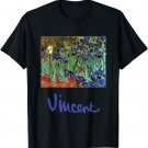 Irises by Vincent Van Gogh, Flowers in a Garden T-Shirt