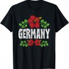 Germany Flowers Distressed Color Print T-Shirt
