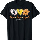 Live Love Spoiled Nonny Footprints Heart Flower Mother's Day T-Shirt