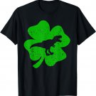 Dino St Patricks Day Shirt Kids T Rex Shamrock Dinosaur Boys T-Shirt