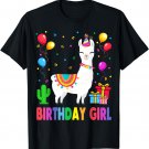 Cool Cute Alpaca Llama Cactus Girls Birthday Party Animal T-Shirt