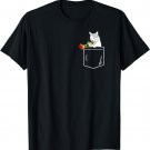 Cat Playing Trumpet in Pocket T-Shirt Jazz Lover Shirt
