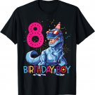 Dinosaur T rex 8 year Old T shirt Kids 8th Birthday T-shirt T-Shirt