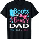 Gender Reveal Boots Or Bows Dad Matching Baby Party T-Shirt