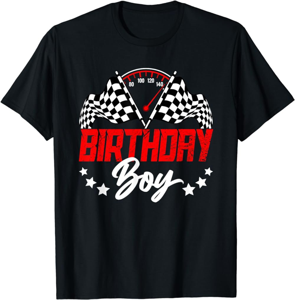 Race Car Birthday Boy Party Pit Crew T-Shirt