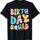 Groovy Boho Pastel Birthday Squad Matching Family Team T-Shirt