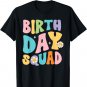 Groovy Boho Pastel Birthday Squad Matching Family Team T-Shirt